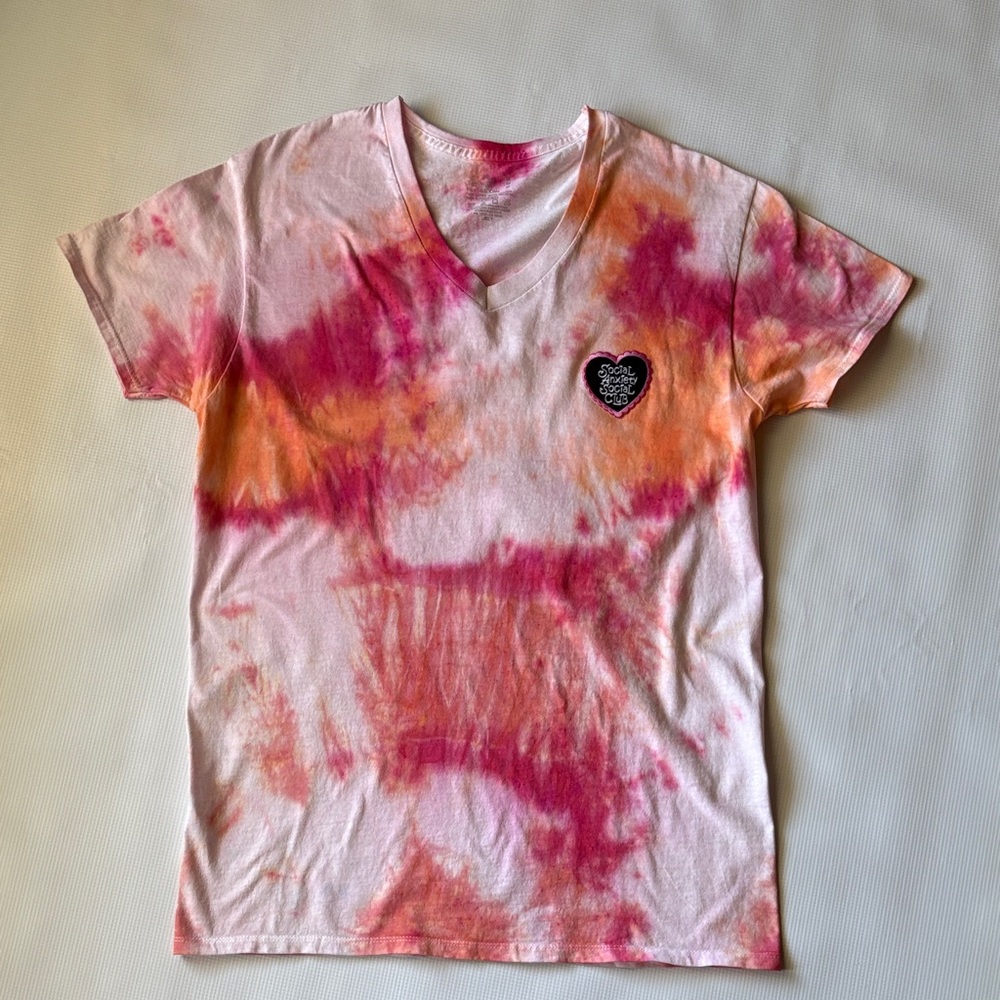 Custom Tye Dyed Short Sleeve Tee Shirt Size Medium